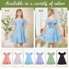 imageAmerican Trends Girls Dresses  Tie Back Summer Dress Ruffle Short Sleeve Square Neck Off Shoulder Size 415 YearsBlue