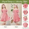 imageAmerican Trends Girls Dresses  Tie Back Summer Dress Ruffle Short Sleeve Square Neck Off Shoulder Size 415 YearsPink