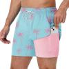 imageAmerican Trends Mens Swim Trunks with Compression Liner Qucik Dry Board Shorts 2 in 1 Mens Swimsuits5 Pink Coconut Tree