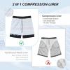 imageAmerican Trends Mens Swim Trunks with Compression Liner Qucik Dry Board Shorts 2 in 1 Mens Swimsuits7totem Black