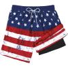 imageAmerican Trends Mens Swim Trunks with Compression Liner Qucik Dry Board Shorts 2 in 1 Mens SwimsuitsAmerican Flag