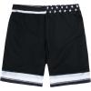 imageAmerican Trends Mens Swim Trunks with Compression Liner Qucik Dry Board Shorts 2 in 1 Mens SwimsuitsBlack White American Flag