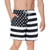 imageAmerican Trends Mens Swim Trunks with Compression Liner Qucik Dry Board Shorts 2 in 1 Mens SwimsuitsBlack White American Flag
