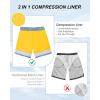 imageAmerican Trends Mens Swim Trunks with Compression Liner Qucik Dry Board Shorts 2 in 1 Mens SwimsuitsCrocodile