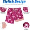 imageAmerican Trends Mens Swim Trunks with Compression Liner Qucik Dry Board Shorts 2 in 1 Mens SwimsuitsFlamingo Geometry