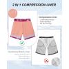 imageAmerican Trends Mens Swim Trunks with Compression Liner Qucik Dry Board Shorts 2 in 1 Mens SwimsuitsFlamingo Geometry