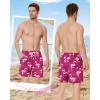 imageAmerican Trends Mens Swim Trunks with Compression Liner Qucik Dry Board Shorts 2 in 1 Mens SwimsuitsFlamingo Geometry
