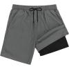 imageAmerican Trends Mens Swim Trunks with Compression Liner Qucik Dry Board Shorts 2 in 1 Mens SwimsuitsGrey