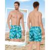 imageAmerican Trends Mens Swim Trunks with Compression Liner Qucik Dry Board Shorts 2 in 1 Mens SwimsuitsPalm Leaf
