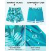 imageAmerican Trends Mens Swim Trunks with Compression Liner Qucik Dry Board Shorts 2 in 1 Mens SwimsuitsPalm Leaf