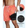 imageAmerican Trends Mens Swim Trunks with Compression Liner Qucik Dry Board Shorts 2 in 1 Mens SwimsuitsPink Orange Banana