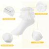 imageAmerican Trends Toddler Girls 3 Pairs Ruffle Socks Baby Cute Bowknot Lace Dress SocksWhite