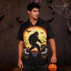 imageFunny Hawaiian Shirts for Men Short Sleeve Fun Beach Shirts Mens Casual Button Down Summer Vacation WearBigfoot Halloween