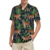 imageFunny Hawaiian Shirts for Men Short Sleeve Fun Beach Shirts Mens Casual Button Down Summer Vacation WearTiger Rainforest