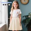 imageGirls Skorts with Builtin Shorts Athletic Skorts for Girls A Line Knee Length Uniform Skirt Size 614 for School SportsBeige