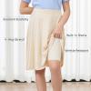 imageGirls Skorts with Builtin Shorts Athletic Skorts for Girls A Line Knee Length Uniform Skirt Size 614 for School SportsBeige