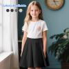 imageGirls Skorts with Builtin Shorts Athletic Skorts for Girls A Line Knee Length Uniform Skirt Size 614 for School SportsBlack