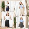imageGirls Skorts with Builtin Shorts Athletic Skorts for Girls A Line Knee Length Uniform Skirt Size 614 for School SportsNavy Blue
