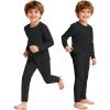 imageAmerican Trends 2 Set Thermal Underwear for Unisex Kids  Soft Toddler Base Layer for SkiingCold Weather Long Johns2 Sets Black