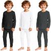 imageAmerican Trends 3 Set Thermal Underwear for Unisex Kids  Toddler Base Layer Winter Long Johns for Boys Girls3 Sets BlackWhiteGray
