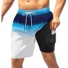 imageAmerican Trends Mens Swim Trunks with Compression Liner Board Shorts for Men Quick Dry Swimsuits Bathing Suit Swimwear9 Bluewhite Gradient