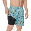 imageAmerican Trends Mens Swim Trunks with Compression Liner Qucik Dry Board Shorts 2 in 1 Mens SwimsuitsLight Blue Pineapple