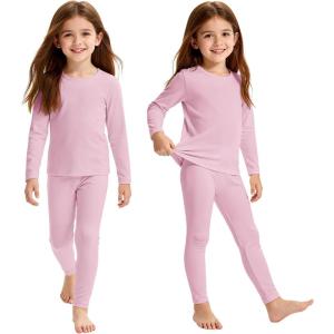 imageAmerican Trends 2 Set Thermal Underwear for Unisex Kids  Soft Toddler Base Layer for SkiingCold Weather Long Johns2 Sets Dark Pink