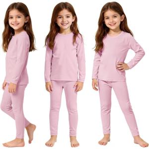 imageAmerican Trends 3 Set Thermal Underwear for Unisex Kids  Toddler Base Layer Winter Long Johns for Boys Girls3 Sets Dark Pink