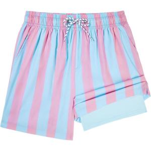 imageAmerican Trends Mens Swim Trunks with Compression Liner Qucik Dry Board Shorts 2 in 1 Mens Swimsuits5 Pink Blue Stripes