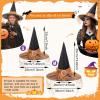 imageAmerican Trends Halloween Witch Hats for Women Adult Lace Kids Witch Hat Halloween Costume AccessoriesLace Orange