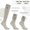 imageAmerican Trends Winter Knee High Slouch Socks for Women Soft Extra Long Scrunch Sock Slouch Boot SocksBlackwhitegreen