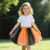 imageTutu for Girls4 Layers Tulle Puffy Skirt Ballet Skirt Princess Dress Up for Toddler KidsBlack and Orange