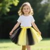 imageTutu for Girls4 Layers Tulle Puffy Skirt Ballet Skirt Princess Dress Up for Toddler KidsBlack and Yellow