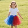 imageTutu for Girls4 Layers Tulle Puffy Skirt Ballet Skirt Princess Dress Up for Toddler KidsRed and Blue