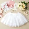 imageTutu for Girls4 Layers Tulle Puffy Skirt Ballet Skirt Princess Dress Up for Toddler KidsWhite