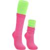 imageAmerican Trends Winter Knee High Slouch Socks for Women Soft Extra Long Scrunch Sock Slouch Boot Socks1 Pair Rose Redneon Green