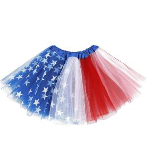 imageTutu for Girls4 Layers Tulle Puffy Skirt Ballet Skirt Princess Dress Up for Toddler KidsFlag