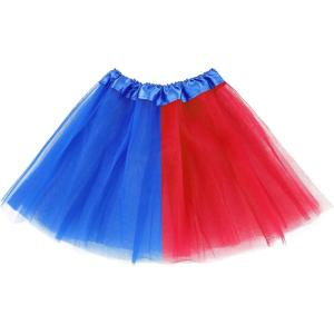 imageTutu for Girls4 Layers Tulle Puffy Skirt Ballet Skirt Princess Dress Up for Toddler KidsRed and Blue