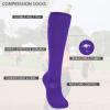 imageAmerican Trends Girls Softball Socks with Stitches 3 Pairs Youth Athletic Socks for Soccer Baseball Softball FootballPurple