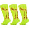 imageAmerican Trends Girls Softball Socks with Stitches 3 Pairs Youth Athletic Socks for Soccer Baseball Softball FootballYellow