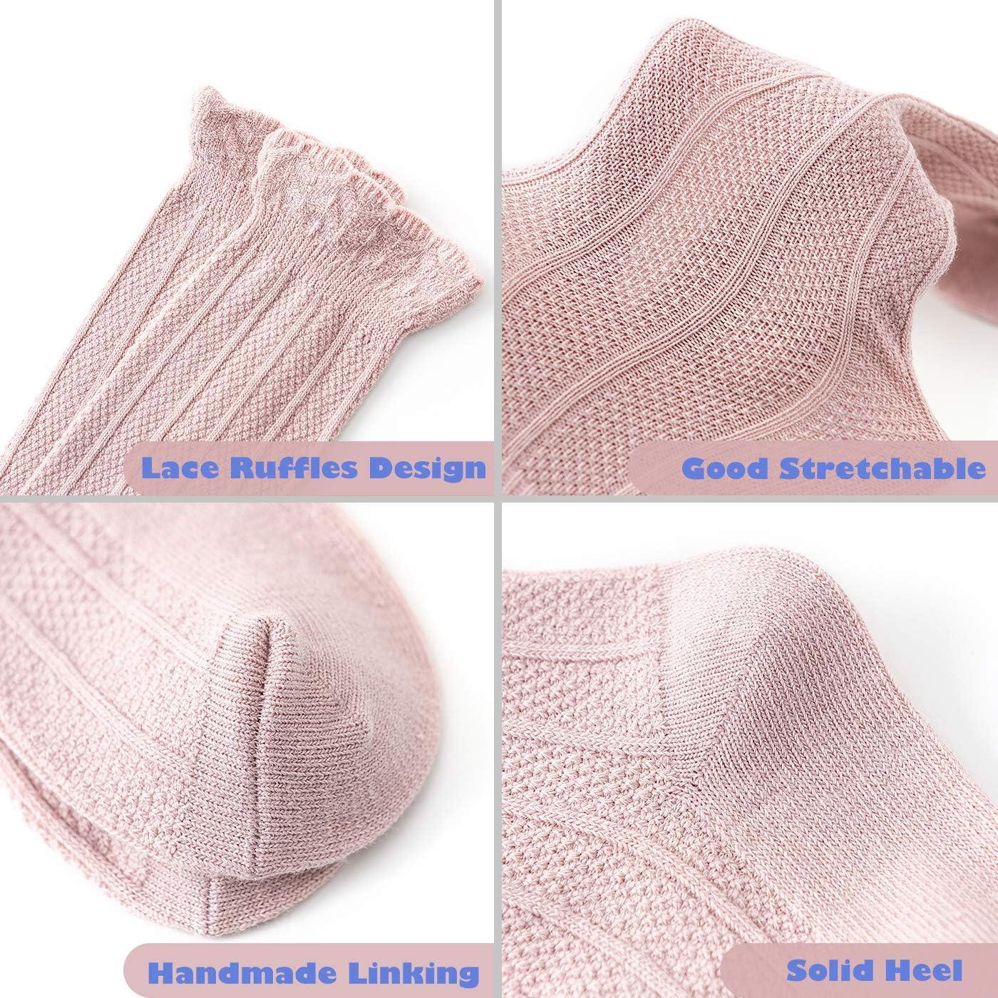 imageAmerican Trends Baby Knee High Socks  Girls ampamp Boys Newborn to Toddlers  Ruffled Tube Socks01 a 5 Pack Colorful