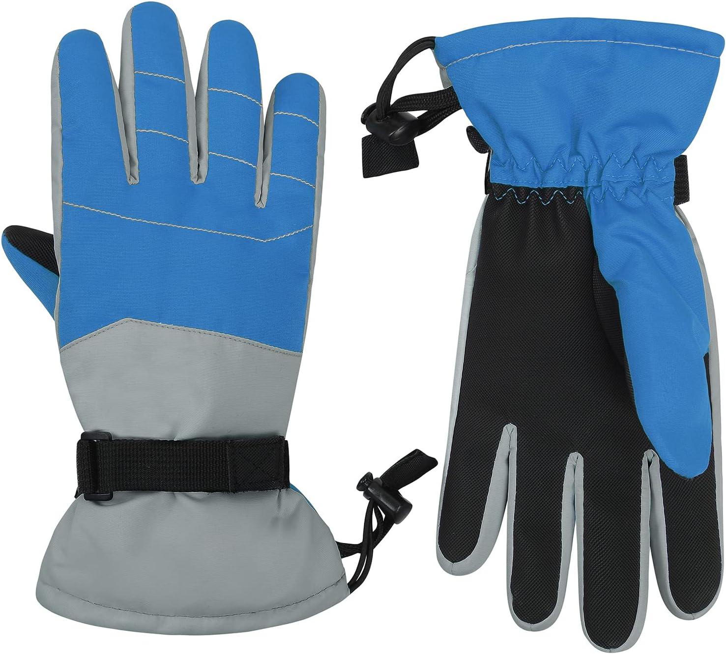 imageAmerican Trends Kids Waterproof Winter Gloves Warm Snow Gloves Boys Girls Ski Gloves Toddler Mittens WindproofZ Blue