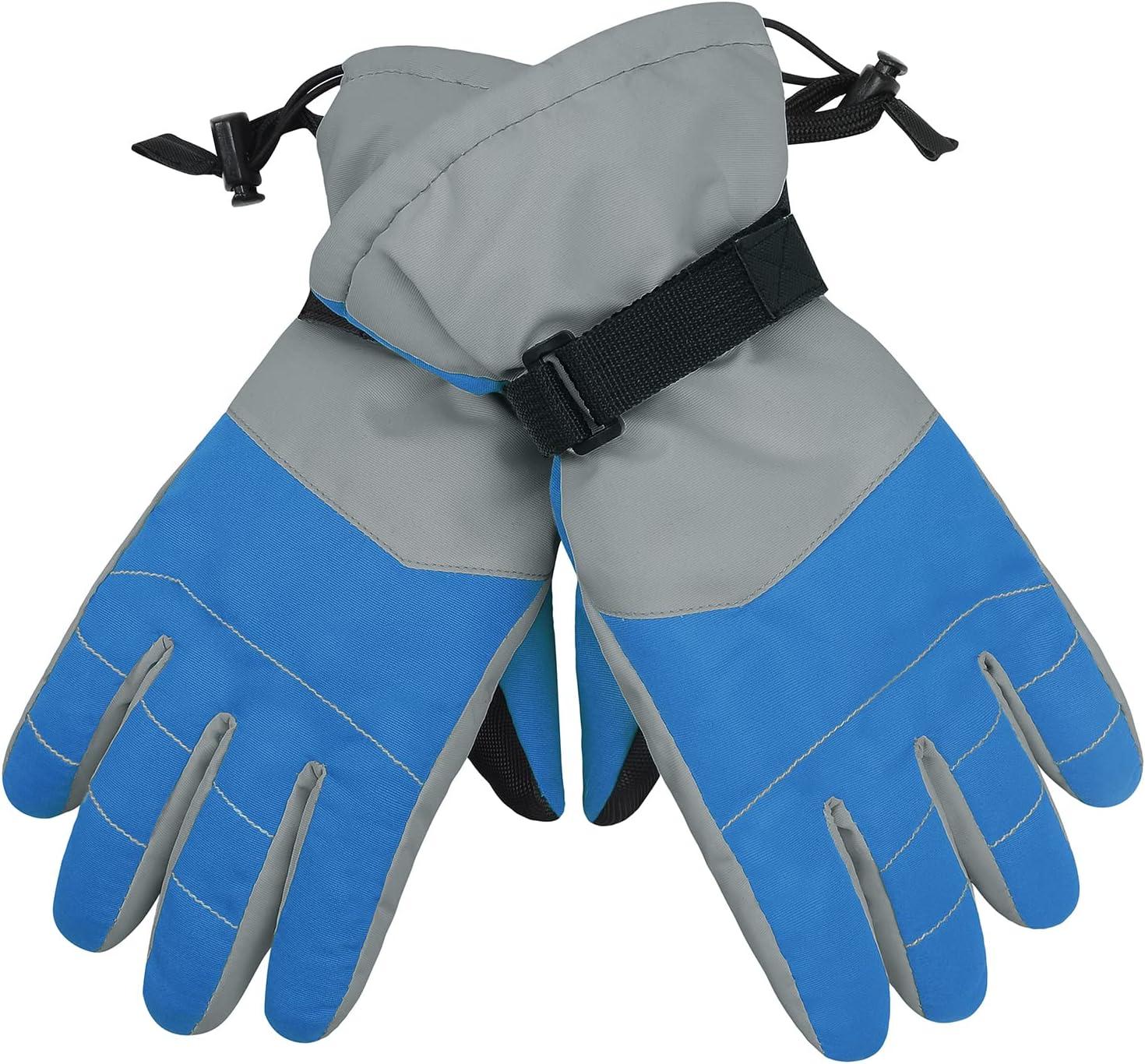 imageAmerican Trends Kids Waterproof Winter Gloves Warm Snow Gloves Boys Girls Ski Gloves Toddler Mittens WindproofZ Blue