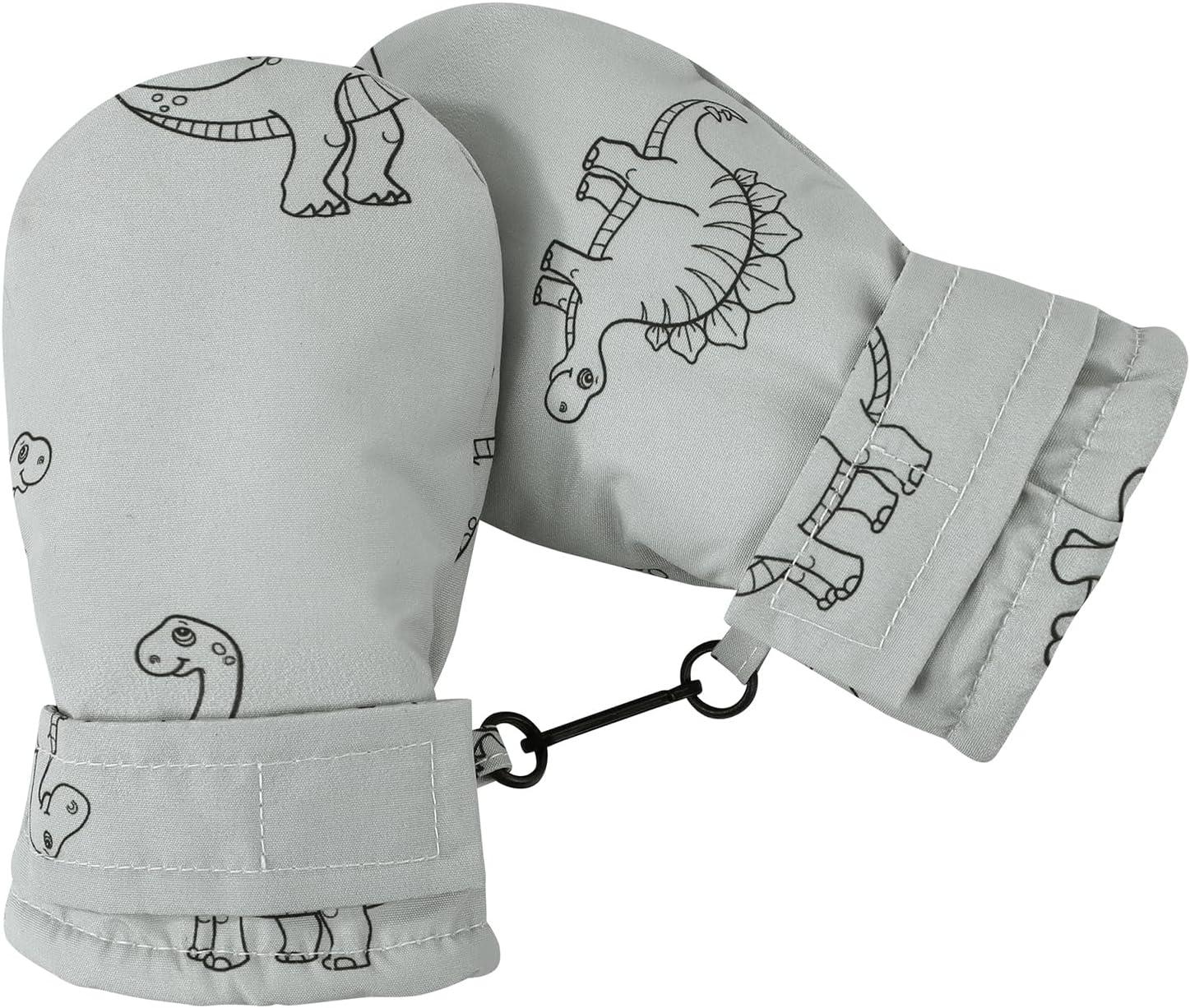 imageAmerican Trends Lined Fleece Toddler Mittens Winter Warm Gloves Child Ski Waterproof Snow Baby Mittens for Boys GirlsBaby Grey