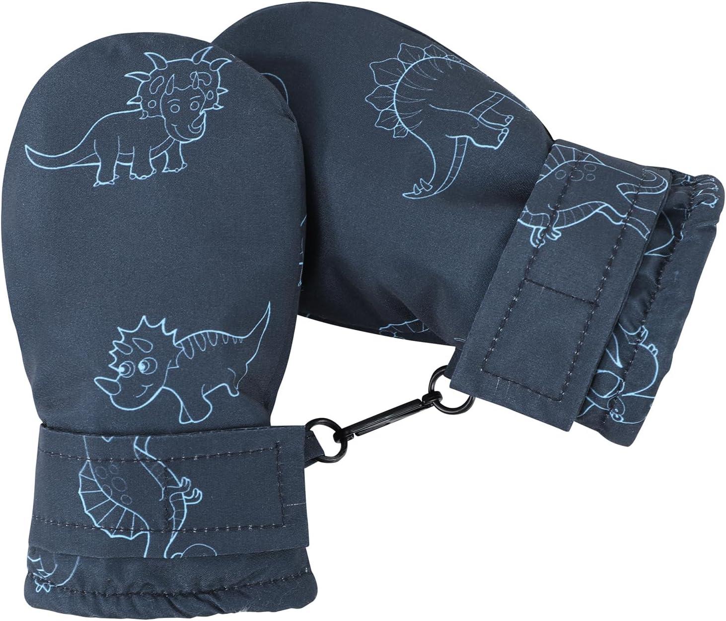 imageAmerican Trends Lined Fleece Toddler Mittens Winter Warm Gloves Child Ski Waterproof Snow Baby Mittens for Boys GirlsBaby Navy