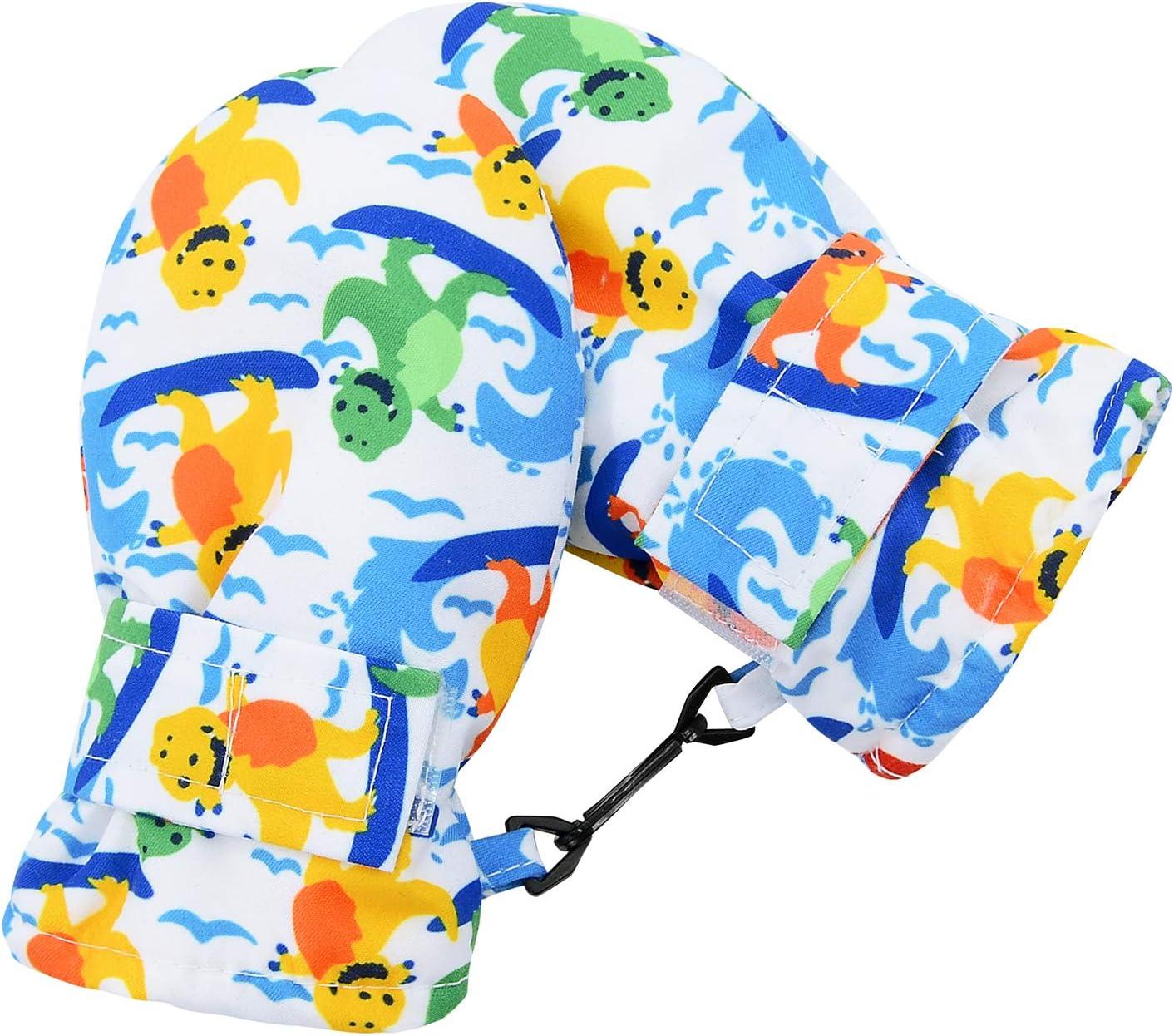 imageAmerican Trends Lined Fleece Toddler Mittens Winter Warm Gloves Child Ski Waterproof Snow Baby Mittens for Boys GirlsColorful