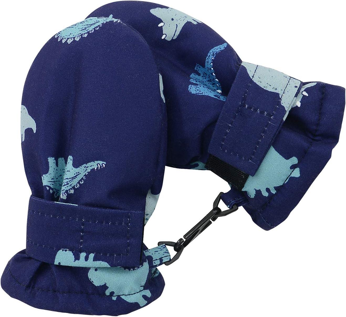 imageAmerican Trends Lined Fleece Toddler Mittens Winter Warm Gloves Child Ski Waterproof Snow Baby Mittens for Boys GirlsDeep Blue