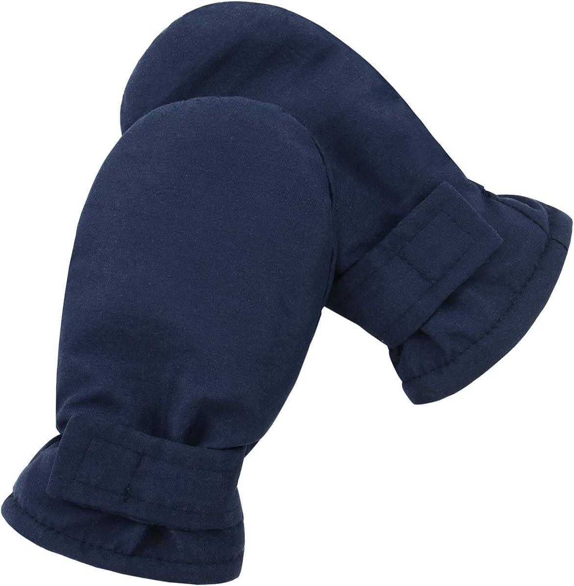 imageAmerican Trends Lined Fleece Toddler Mittens Winter Warm Gloves Child Ski Waterproof Snow Baby Mittens for Boys GirlsPure Navy