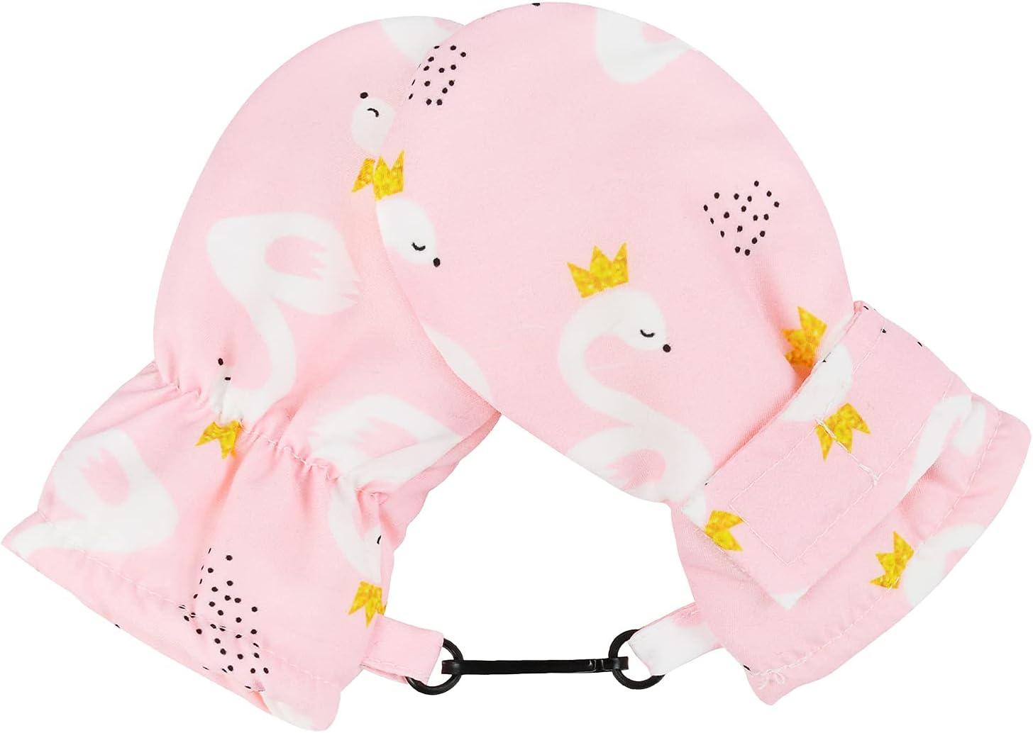 imageAmerican Trends Lined Fleece Toddler Mittens Winter Warm Gloves Child Ski Waterproof Snow Baby Mittens for Boys GirlsSwan