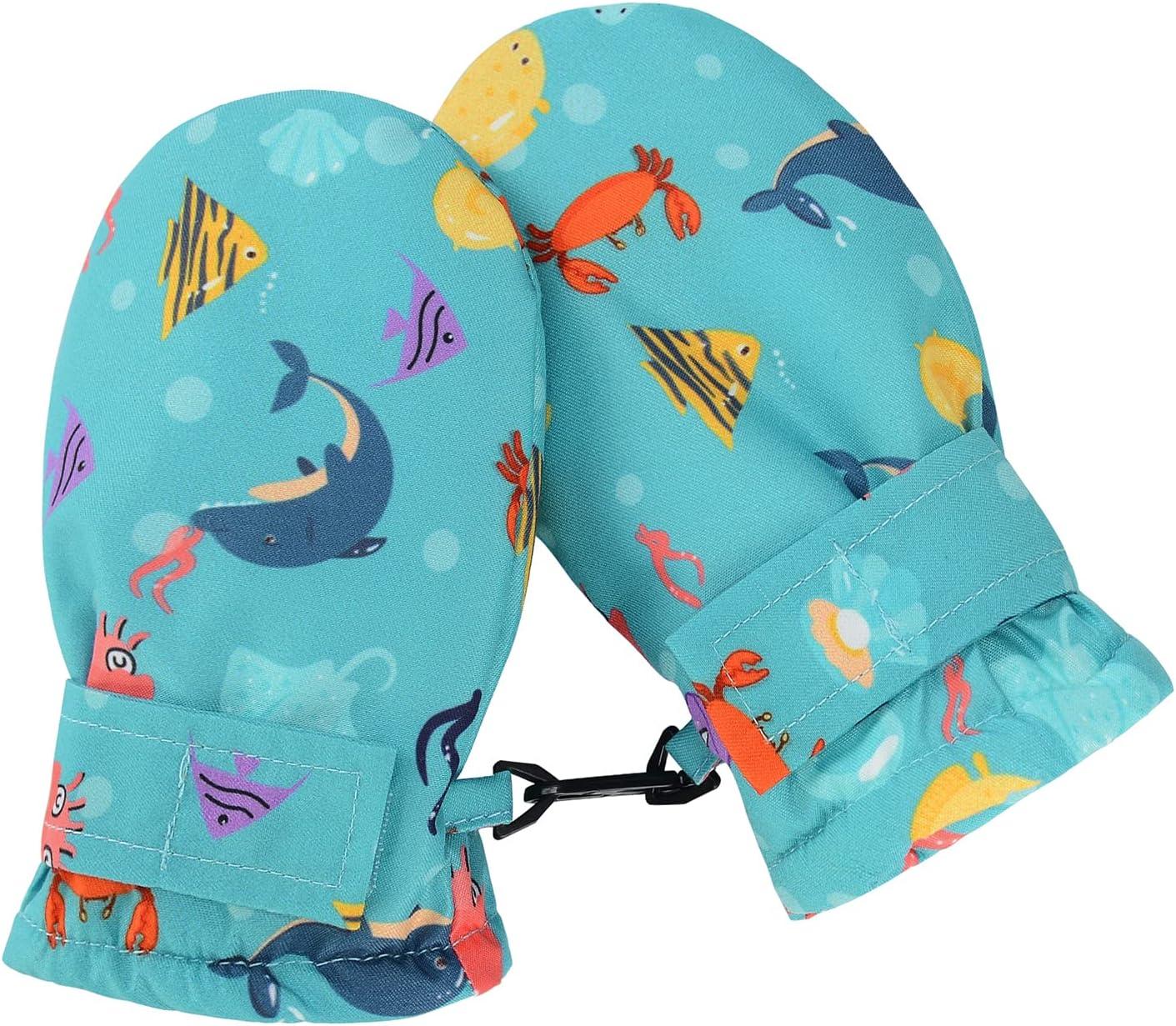 imageAmerican Trends Lined Fleece Toddler Mittens Winter Warm Gloves Child Ski Waterproof Snow Baby Mittens for Boys GirlsToddler World